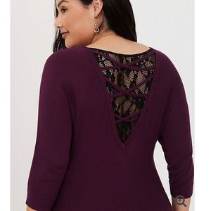 Torrid purple lace inset sweater Size 1